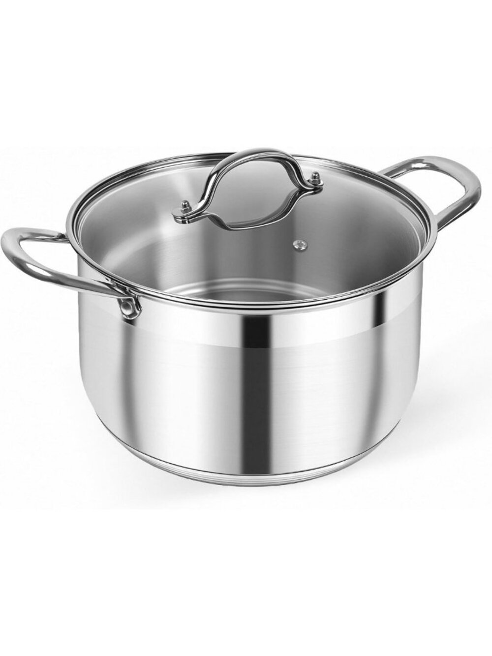 8 Quart Stainless Steel Induction Stock Pot with Clear Lid - Durable & Versatile
